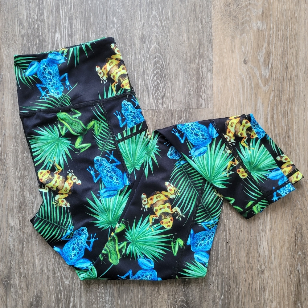 Constantly Varied Gear Toxic Paradise Frog CVG Leggings Medium - Full Length EUC